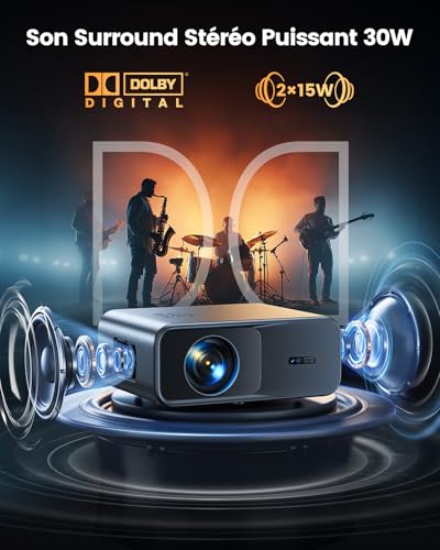 Vidéoprojecteur 4K【Google TV/Dolby】 36000 Lumens Disney+/Netflix Ready Projecteur Portable 4K Auto Focus/Keystone, Contrôle Vocal,HDR10 Projecteur WiFi Bluetooth FHD 1080P Rétroprojecteur Home Cinéma – vue 3