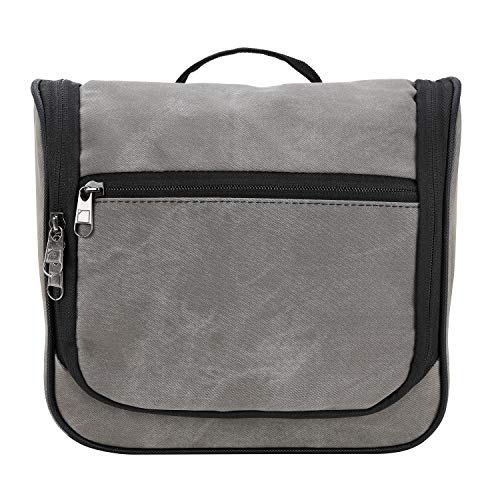 Lewis-N-Clark-Brushed-Twill-Hanging-Toiletry-Kit-Bag-for-Travel-Accessories-Shampoo-Cosmetics-Personal-Items-Gray-OneSize