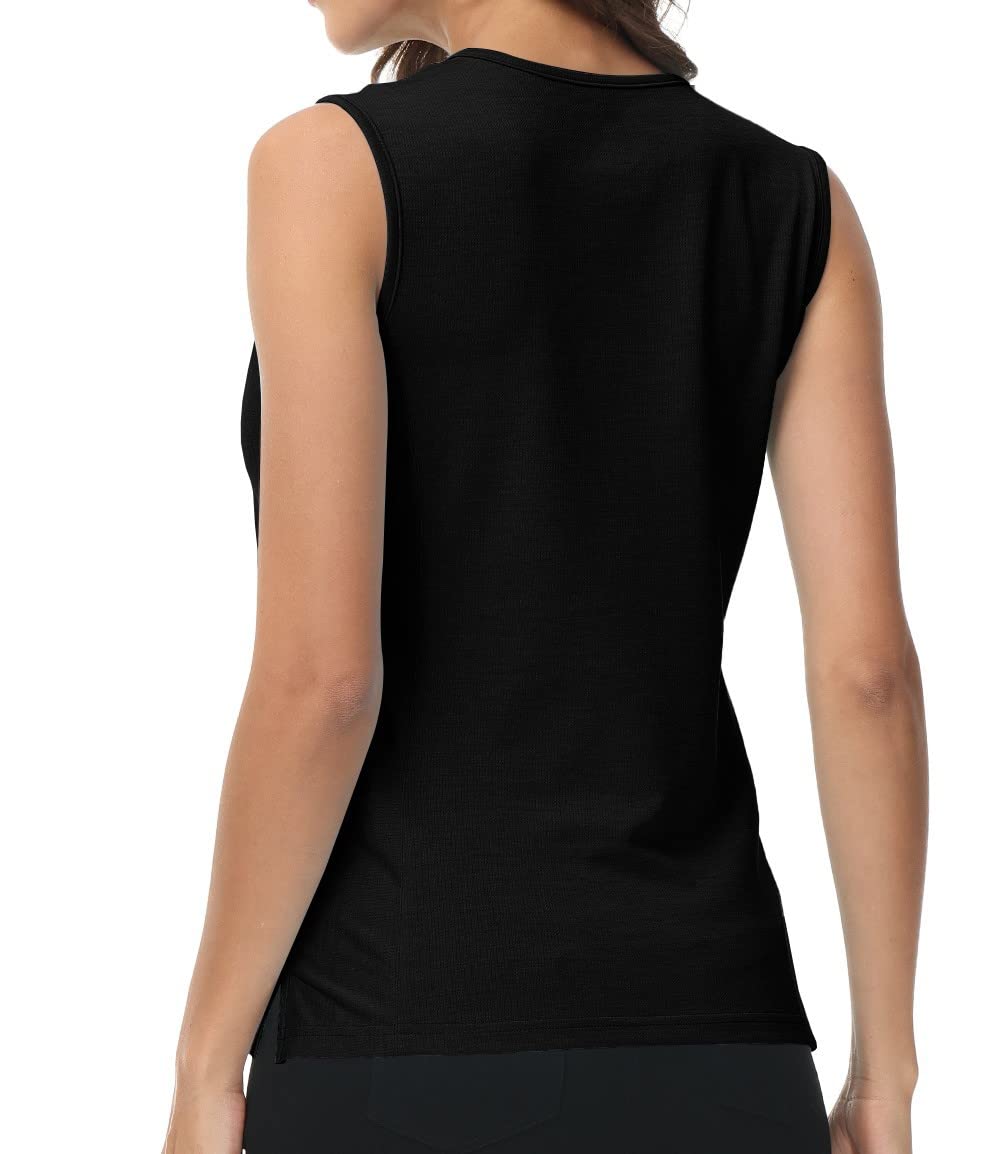 MoFiz Polo sans Manches Leger Femme Polos de Sport T Shirt UPF 50+ Golf Tennis d'été