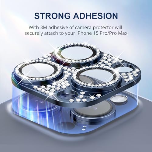 ICARER Bling Camera Lens Protector for iPhone 15 Pro/iPhone 15 Pro Max - Image 4