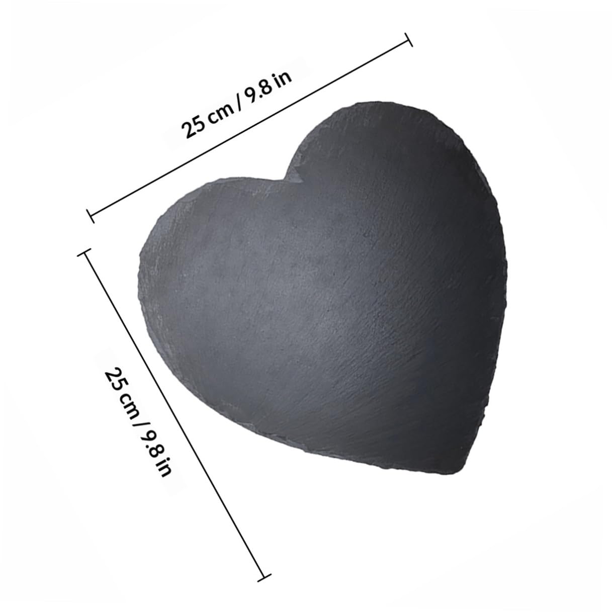 Gatuida Plato en Forma de Corazón de Piedra Natural Negro 25x25 Cm, Bandeja para Charcutería y Quesos, Tabla para Servir Carnes y Aperitivos, Adecuado para Cocina y Entretenimiento