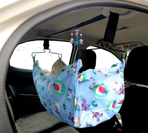 Image of Carr Juhla | Cotton Travel palna | Portable Hanging Zula for Safe Naps | Car Jhula with Mosquito Net | for Road Trips & Car Naps