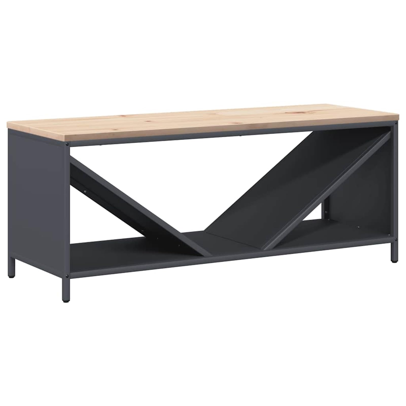 Brennholzregal Kaminholzregal mit massiver Kiefernholzplatte Anthrazit 100,5x35,5x40 cm – robust, stapelbar & trocknungsoptimiert für Kamin, Ofen & Wohnzimmer