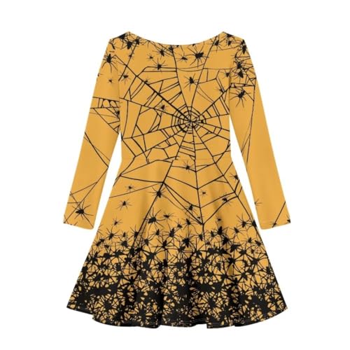 PinUp Angel Girls Long Sleeve Dress Cute Casual Party Skater Dress for Kids in 5 to 16 Years Birthday Gifts2