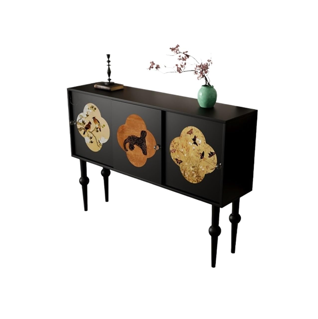 Kompaktowy stół ekspozycyjny Smalle Haltafel in Retrostijl Met Drie Kastdeuren Geschikt Als Wanddecoratie in de Hal 120 cm