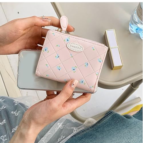 Women Wallet with Card Holder Short Purse PU Leather Wallet Flower Print Change Purse Lovely Wallet Fashion Coin Purse4