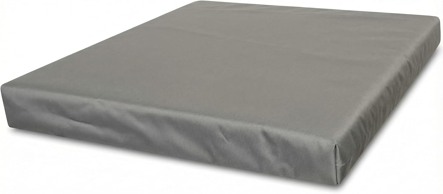 TOP STYLE COLLECTION Waterproof Seat Pad Indoor & Outdoor Garden Rattan Furniture Foam Pad with Removable Zipper Cover 4cm Thickness (40 x 45 cm / 16" x 18", Silver Grey)