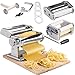 VonShef Pasta Maker, 3 in 1 Pasta Machine Stainless Steel, Pasta Roller with 3 Cut Press Blade Settings, Table Top Clamp and Pasta Measuring Tool for Homemade Spaghetti, Fettuccini