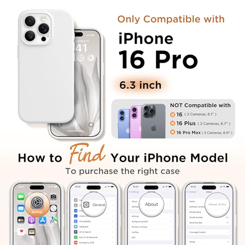 Image of GolbinBox Magnetic for iPhone 16 Pro Case, Silicone Cover, White