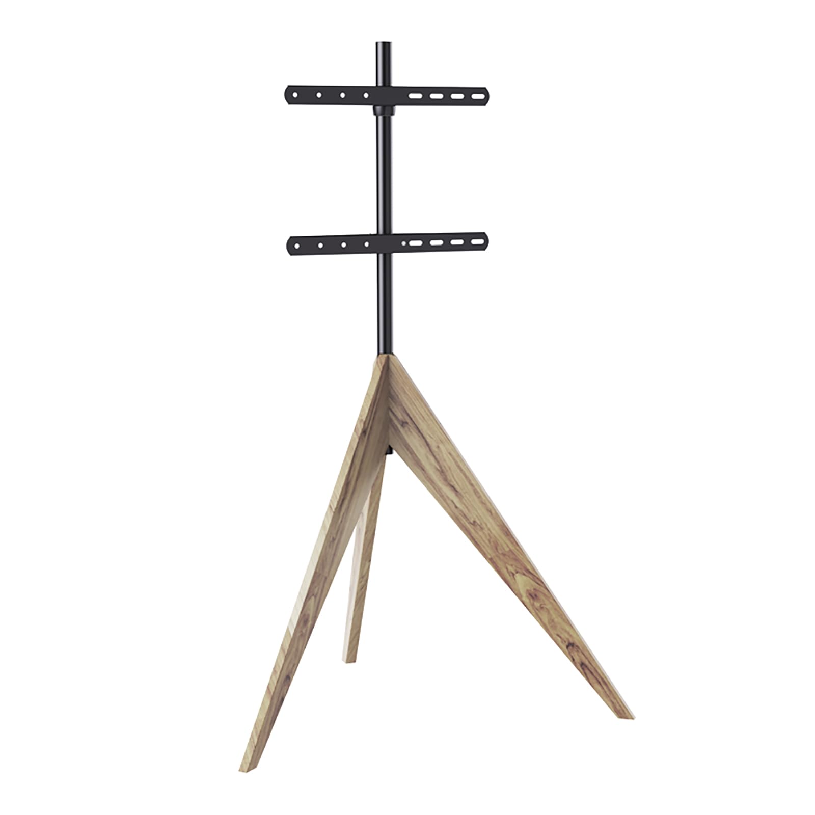 Argo Tripod TV Ständer, Höhe bis 140 cm, Drehbar 360 Grad, für TV ca. 26-65 Zoll, bis 40 kg, max. VESA 400x400mm, TV-Standfuss gealterte Eiche