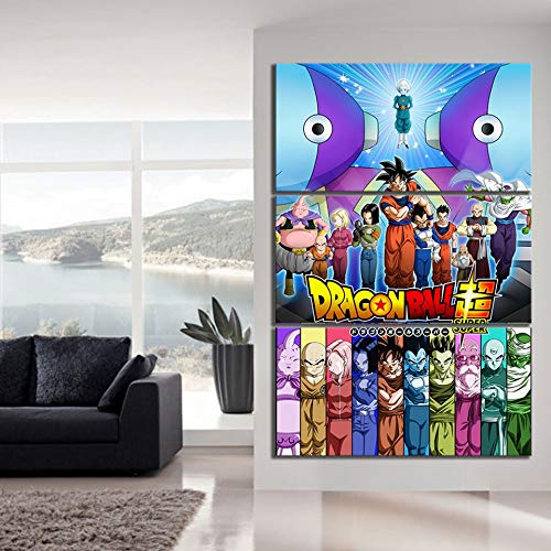 Impression moderne dragon cartoon triptyque toile créative pour salon - 4