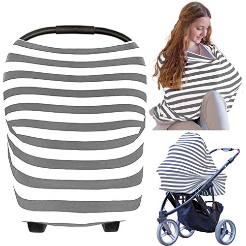 KeaBabies Carseat Canopy Cover - Baby Car Seat Canopy All-in-1 Nursing Breastfeeding Covers Up - Baby Car Seat Canopies for Boys, Girls - Stroller Covers - Shopping Cart, High Chair (BFF Grey)