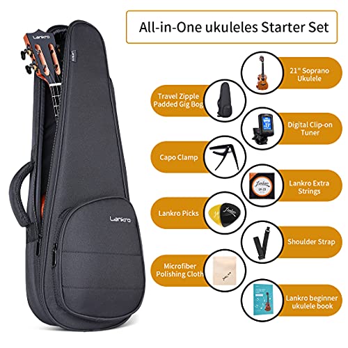 Lankro Ukulélé soprano en acajou massif de 21 » pour débutants, ukulélé professionnel pour adultes, enfants, instruments… - Les Beatles, Paul McCartney, John Lennon, RIngo Starr, George Harrison Lankro Ukulélé soprano en acajou massif de 21'' pour débutants, ukulélé professionnel pour adultes, enfants, instruments… – Image 6