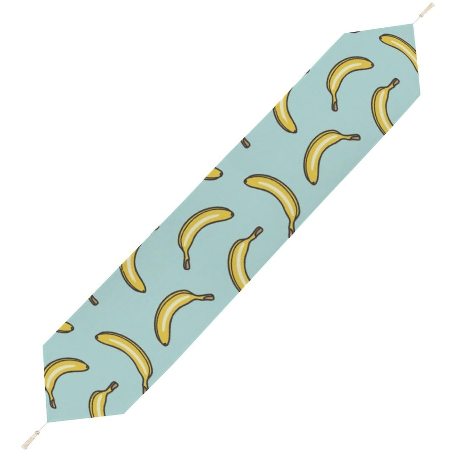 JZemdybill 200*33cm Table Runner with Tassel, Yellow Banana Table Runner, Table Decoration for Kitchen, Party, Restaurant