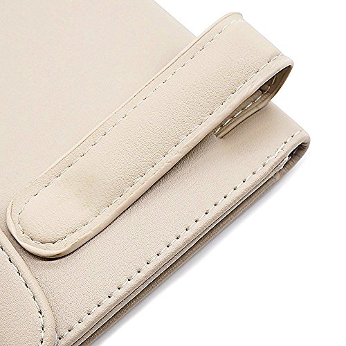 LOCEN Car Tissue Holder Visor Car Visor Tissue Holder Box Automotive Sun Visor Napkin Holder Leather Paper Pouch Case Clip for Car Vehicle Auto Beige - Thumbnail 6