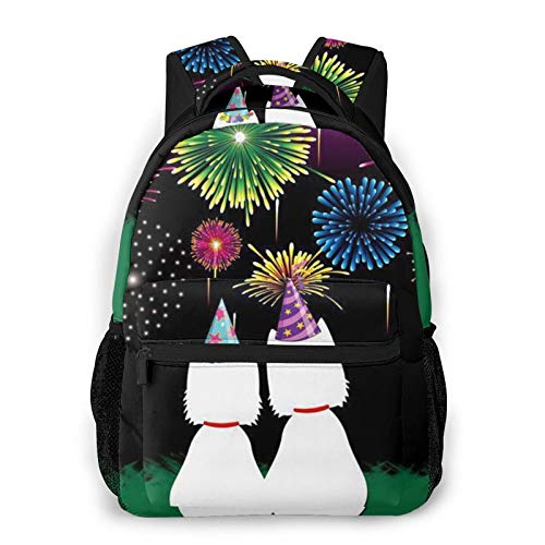 Hdadwy Feliz Año Nuevo Mochilas informales Mochila de viaje Mochilas para portátiles Mochila escolar Mochila de camping de negocios Adulto Adolescente