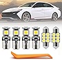 8pcs White LED Interior Lights Bulb Kit for 2022+ Hyundai Elantra N Super Bright 6000K LED Interior Light Bulbs Map Dome Trunk Light Bulbs LED Interior Lighting Bulbs Package + Install Tool