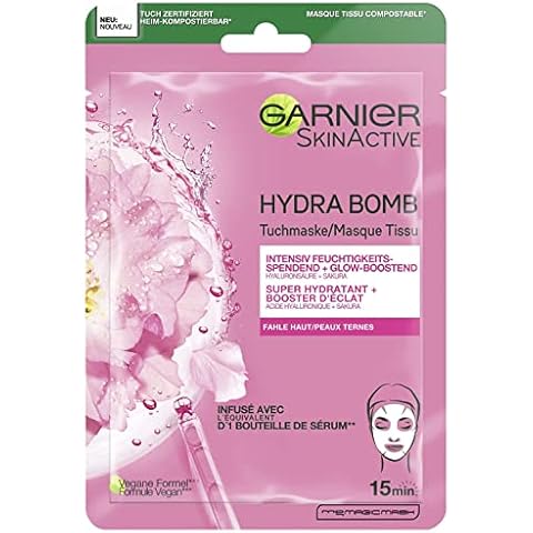 Garnier Tuchmaske, Gesichtsmaske für fahle Haut, Glow-boostend und feuchtigkeitsspendend Cover