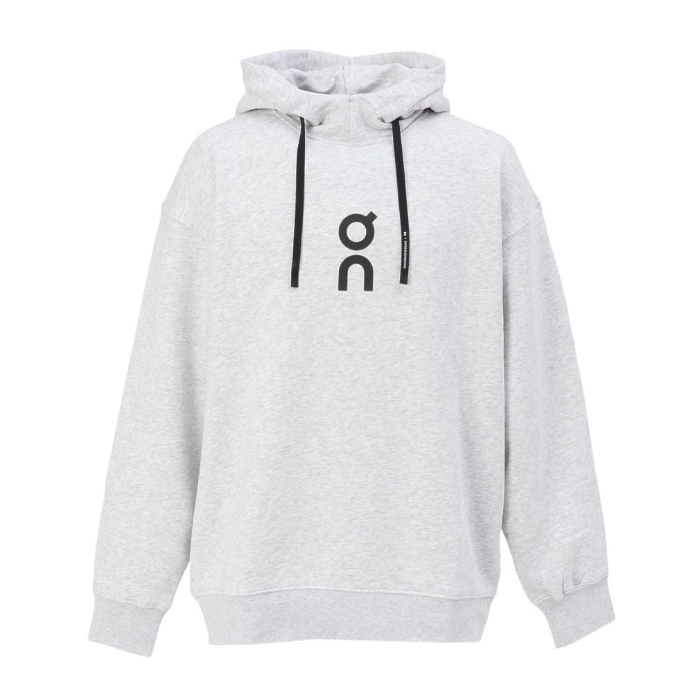 On Sudadera Gris Running Club Hoodie Crater de Corte Holgado