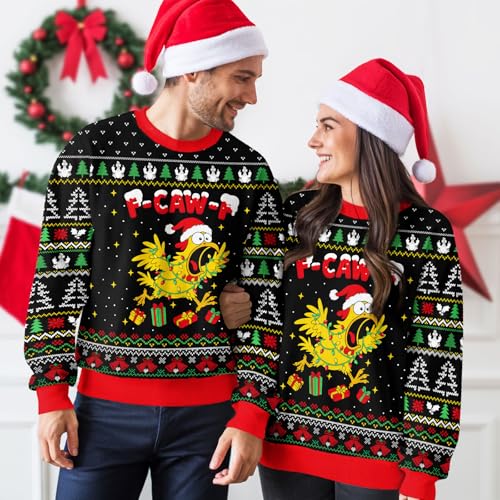 Image of 99TIMORO Funny Ugly Christmas Sweater for Men and Women, Holiday Pullover 2025, Novelty Crewneck Sweatshirt, Festive Gift