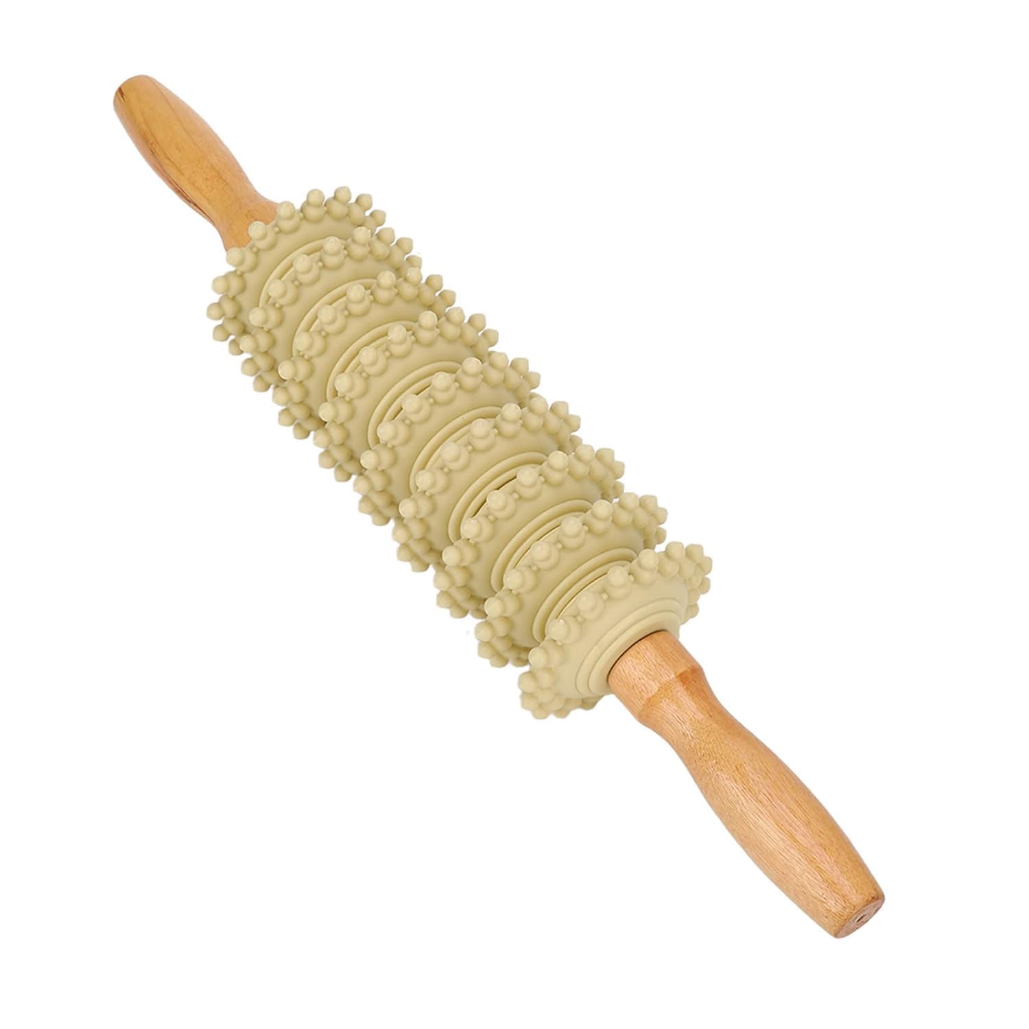 SHREESAMP Gua Sha 9 Wheel Body Massage Roller Yoga Stick Weight Loss Slimming Massager For Back, Neck, Foot, Leg, Arm Deep Tissue Pain Relief Lymphatic Drainage Wooden Roller Stick [ 39x7x7 CM ] (B0D76HLSR9) Amazon Price History, Amazon Price Tracker