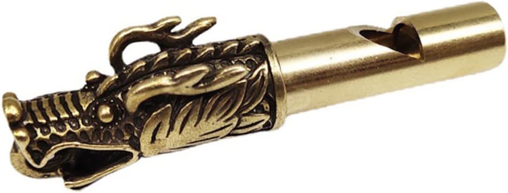 1pack Dog Whistle Keychain Brass Survival Whistle Dragon Head Design Loud Sound for Hiking Referee Use and Outdoor Activities for Dog Training and Emergency Situations