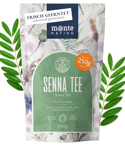 Té de Sen Monte Nativo (250g) - Hojas de sen suavemente secadas - Té a granel 100% natural y sin aditivos - Infusión aromática para una deliciosa tisana