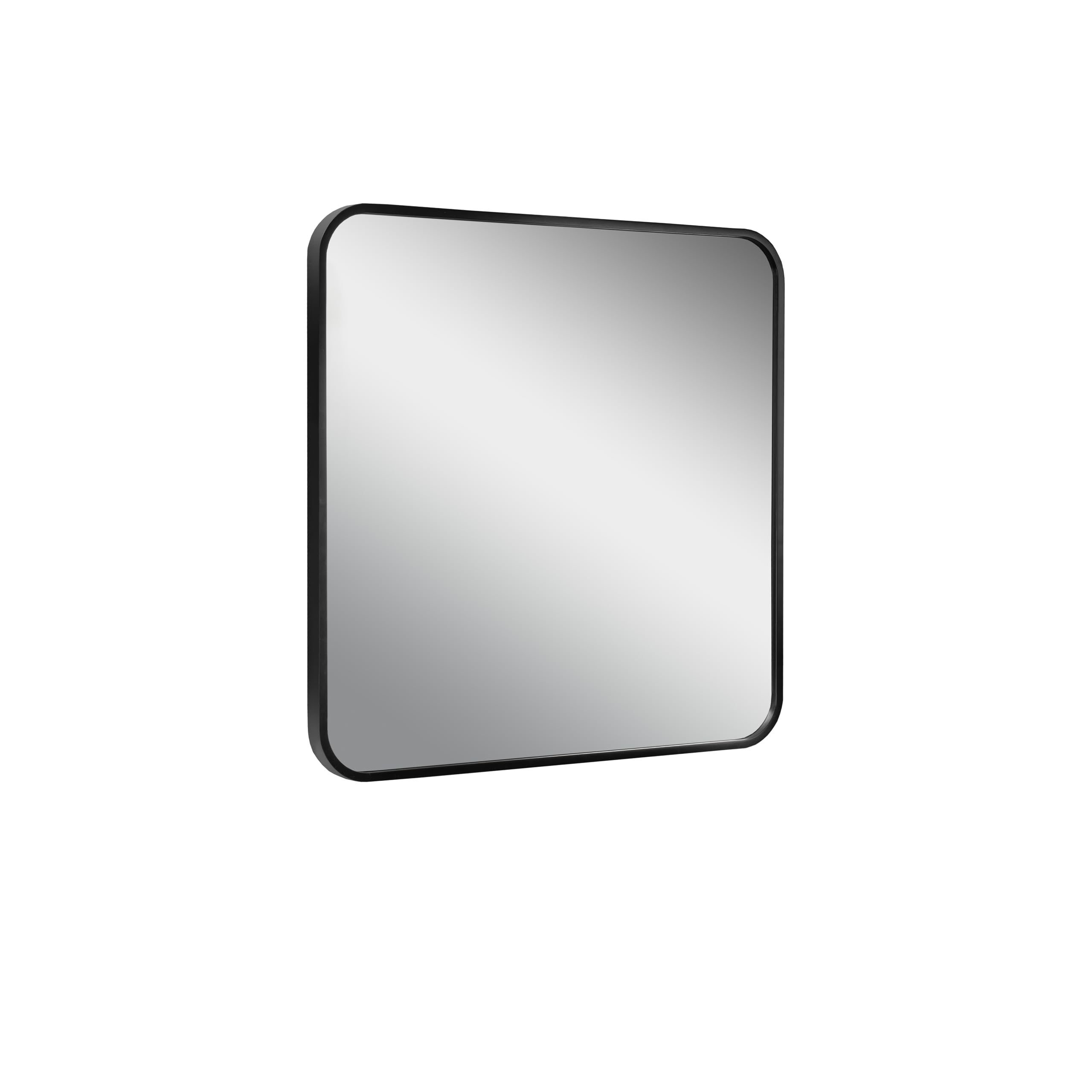 BD ART Quadratischer Wandspiegel 60x60 cm Schwarz MDF Rahmen für Wohnzimmer Flur & Korridor Modern Deksign Spiegel