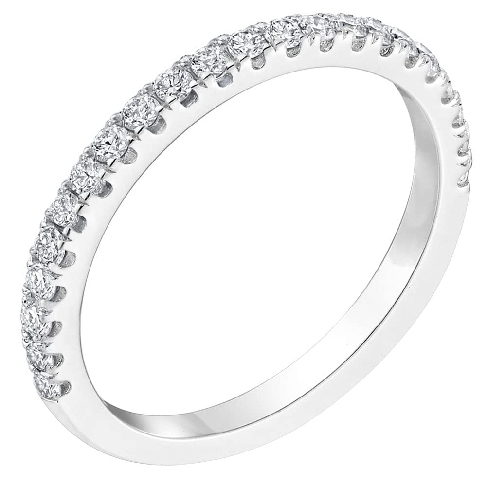 Bo.Dream 1.5mm/2.2mm/3mm Round Cubic Zirconia CZ Full/Half Eternity Rings Wedding Band Sterling Silver