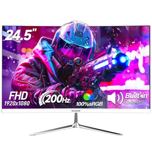 Gawfolk Écran PC 24.5 Pouces, Moniteur Gaming 200Hz, Ecran PC FHD 1920x1080, 100% sRGB, 1ms MPRT, Haut Parleurs Intégrés, Interface HDMI & DP, Protection...