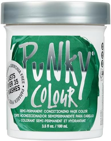 Punky Alpine Green Semi Permanent Hair Color - Vegan & Cruelty-Free Conditioning Hair Dye, Lasts Up to 35 Washes, 3.5 fl oz