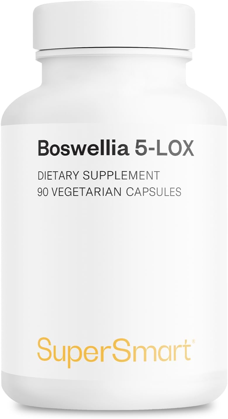 Supersmart - 5-Loxin 200mg per Day (Patented) - AKBA Supplement - 5-Loxin Boswellia Serrata Extract | Non-GMO & Gluten Free - 90 Vegetarian Capsules