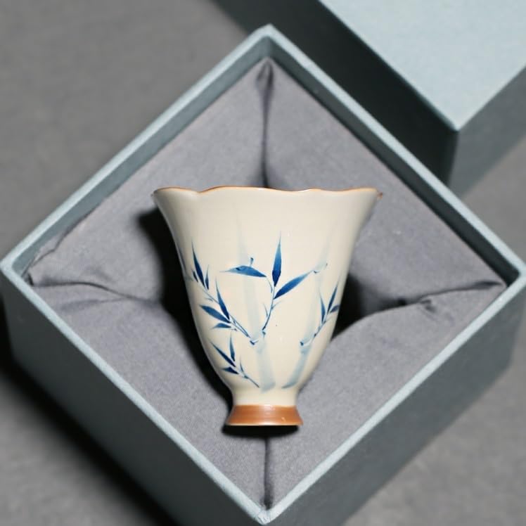 Filiżanki Matcha w stylu chińskim, ręcznie malowany kubek zapachowy z kwiatowymi ustami, dla gości rozrywkowych, biurowy kubek do kawy, damski kubek do herbaty, ceramiczny podszkliwny kolorowy