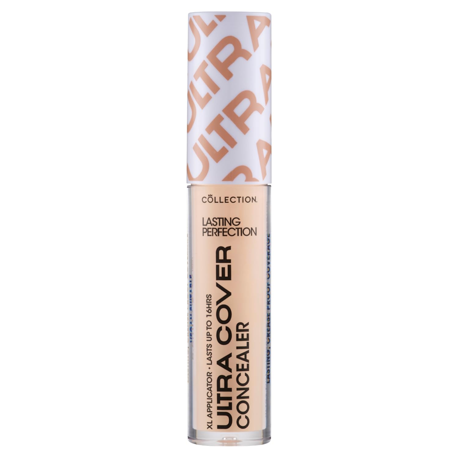 Collection Cosmetics Lasting Perfection Ultra Cover Concealer, Up to 16hr Wear, XL Applicator, Porcelain Cool (Cashew Neutral)