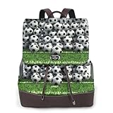 EWQrtyy Kleiner Rucksack für Damen, Motiv: Fußballfeld, PU-Leder, Mini-Rucksack mit mehreren Taschen, Grün