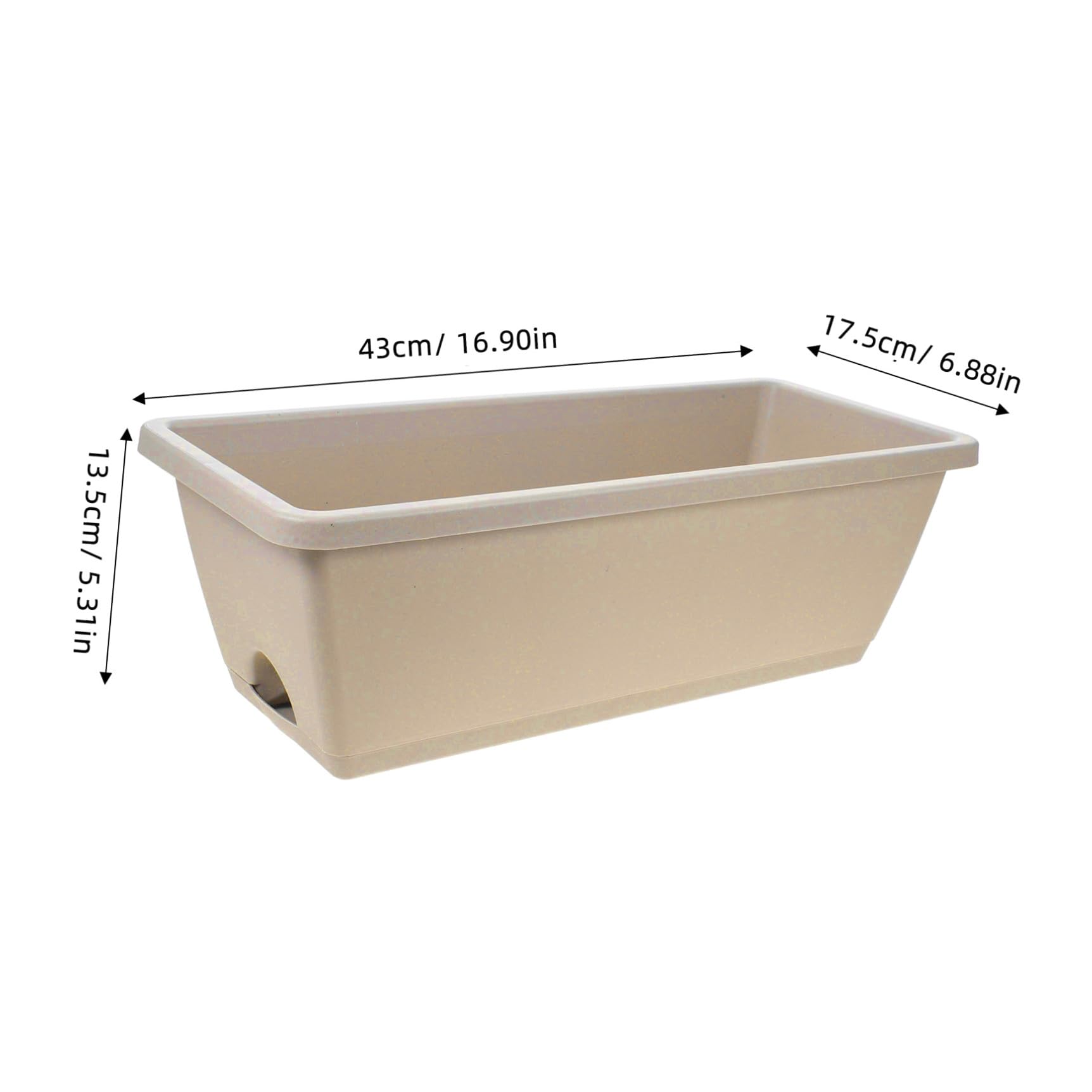 Hemobllo 4ensembles Set De Jardinières Rectangulaires avec Réserve Eau Pots De Fleurs Ventilés Et Drainage Jardinière Extérieure Médium Grise pour Potager Balcon Et Rebord De Fenêtre