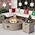 COSIEST 2-Piece Outdoor Propane Firepit Table Set w Tank Table, 40.5-inch Dark Fire Table 50,000 BTU w Gray Round Base,Wind Guard and 16 inches Tank Side Table 20lb for Garden,Pool