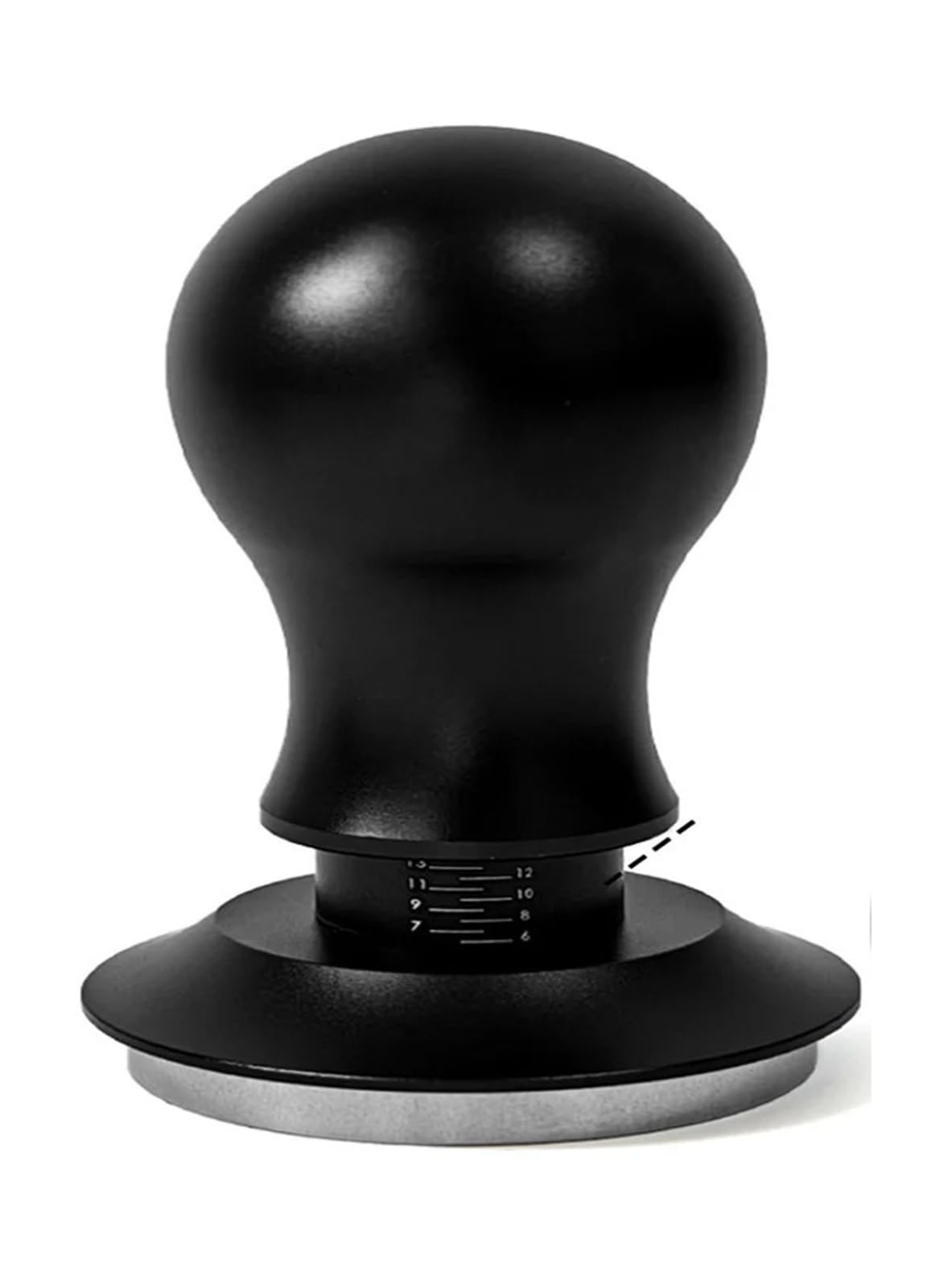 Tamper de café con resorte de 51mm, 53mm, 58mm, mango redondeado de 15lb, herramienta de compactación autonivelante con Base ondulada de 54mm Café y té(53mm(54mm))