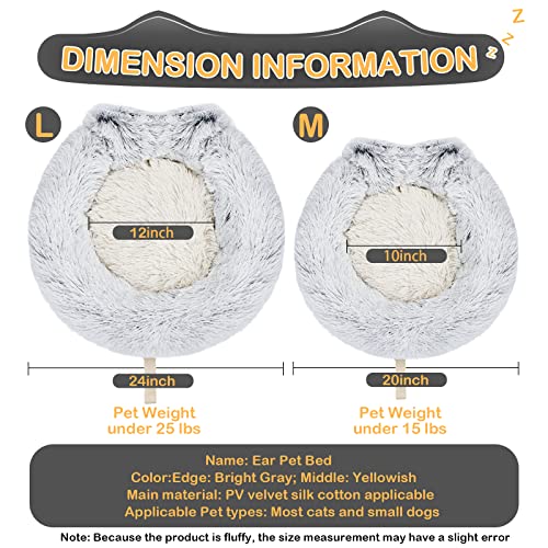 Sunhug Cat Bed, Extended Fleece Cat Beds For Indoor Cats, Softer, Self-Warming And Comfortable Cat Dog Beds, Dog Beds For Small Dogs, Artful Looking Small Puppy Bed,Anti-Slip, Machine Washable,Grey L #TOP5