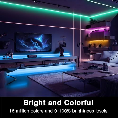 Image of DAYBETTER Smart WiFi Led Lights, Phone App Controlled, Compatible with Alexa and Google Assistant, Timer Schedule, RGB Strip Color Changing Decor for Bedroom Party Kitchen, 25ft