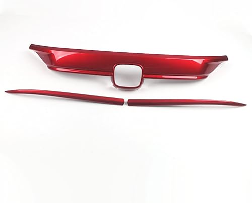 Miniatura 7 de Accesorios de coche para capó de parrilla superior delantera exterior para Honda Civic 11 generación 2022-2023 ABS 3 piezas (estilo fibra de carbono)