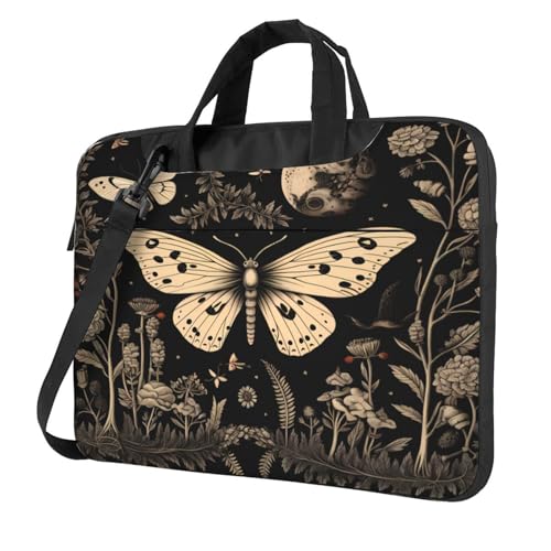 Laptop Bag Case Vintage Gothic Floral Moon Butterfly Computer Messenger Shoulder Bag Laptop Sleeve Briefcase - Main Image