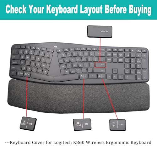 Protector de teclado para Logitech Ergo K860 US Layout miniatura 2