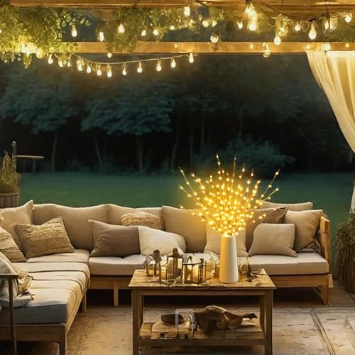 DK177 6 Pack Led Branch Light Battery Operated Lighted Branch Vase Filler Willow Tree Artificial Little Twig Power Brown 30 Inch 20 LED for Home Romantic Decoration, Warm White by DK177 - Image 2
