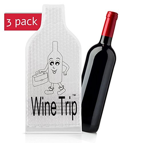 Reusable Wine Bottle Protector Bubble Bag. Wine/Vodka/Whiskey Protective Cover with Inner Skin&Leakproof Outer. Secure Your Luggage/Suitcase During Flight/Travel.Eco-Friendly Accessory Gift (3 Pack)