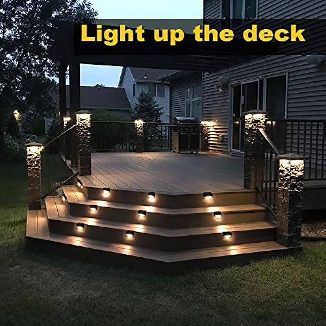 Solar Deck Lights Outdoor Waterproof Patio Decor Lights