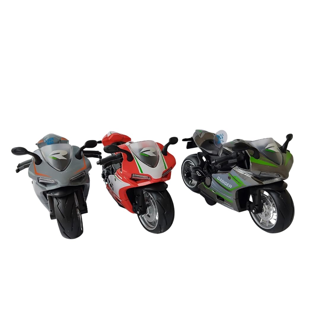 ItsyToys 1:15 Diecast Motorcycle Scale Model – Pull-Back Alloy Superbike with Lights & Sound, Collectible Miniature Bike for Kids & Adults, Dashboard Showpiece