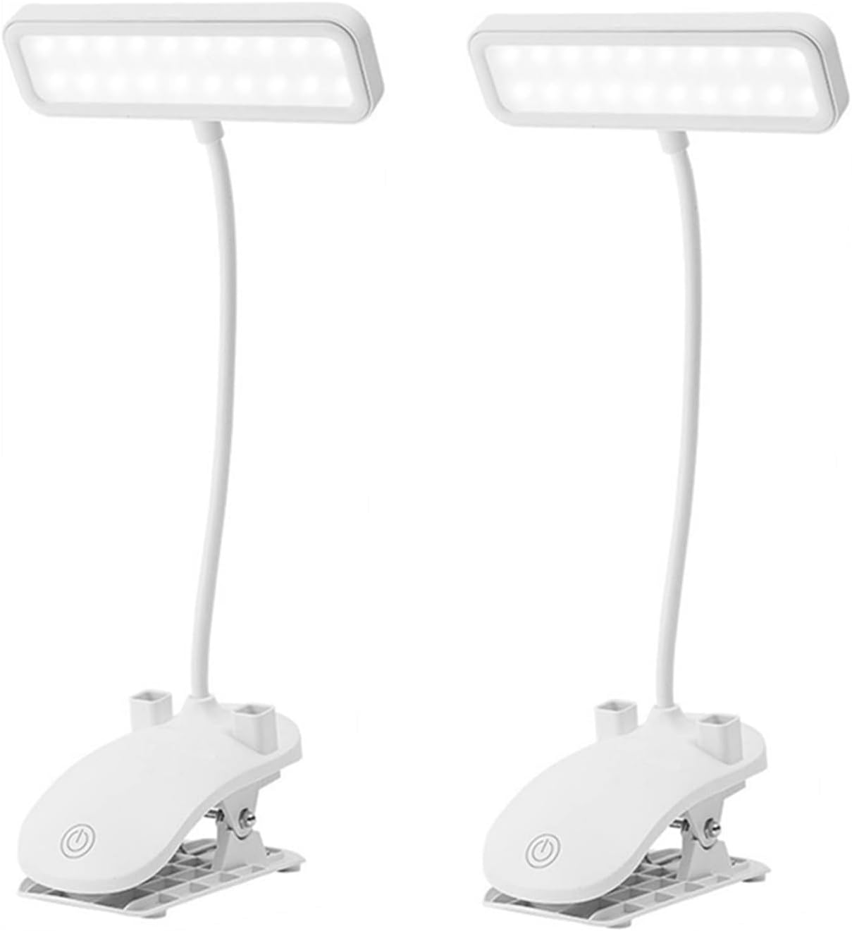 DGMIOCS 2 Pack Reading Light 30 LED USB Rechargeable Clip On Light for Bed Headboard Book Light