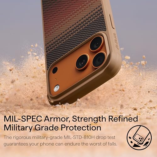 Image of pitaka for iPhone 17 Pro Max Case, Military-Grade Aramid Fiber, Sunset | Camera Control Button, Compatible with MagSafe, 1500D Aramid Fiber Woven, Slim Rugged Protection, Shockproof