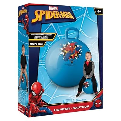 Hedstrom Marvel Spiderman 15 Inch Hopper Ball, Jumping Ball for Kids Blue, 55-97065